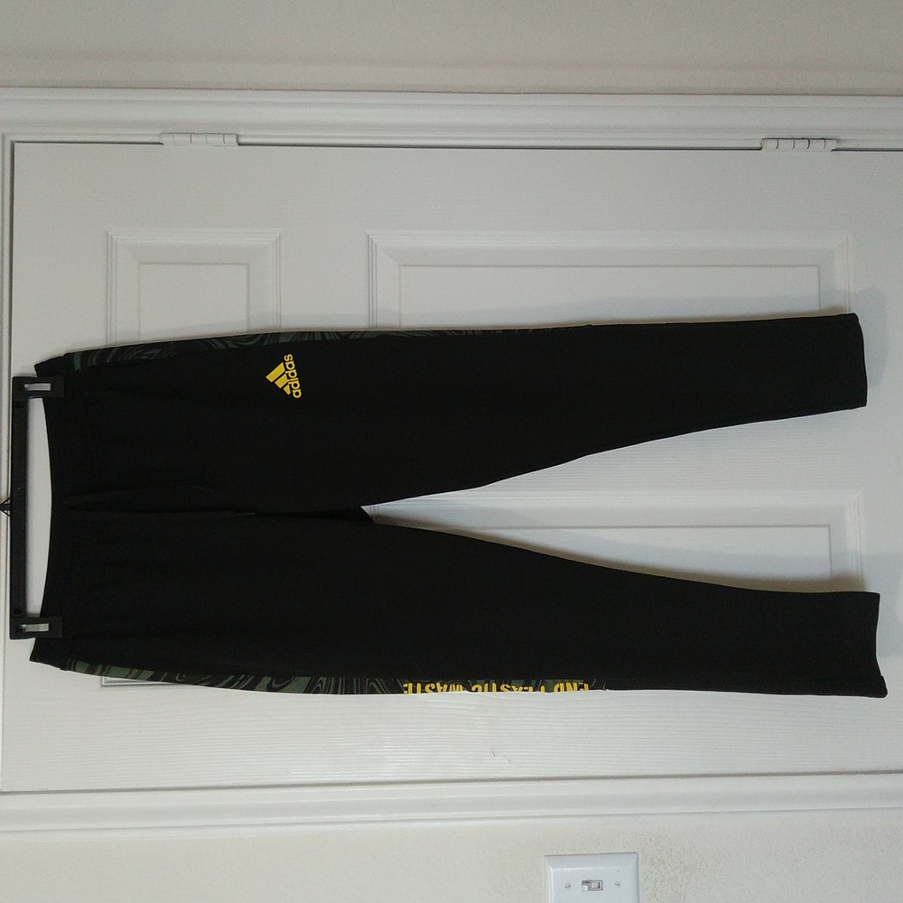 Adidas Tiro Track Tapered Leg Pants Black with Yellow/Green Accents Men's Size S